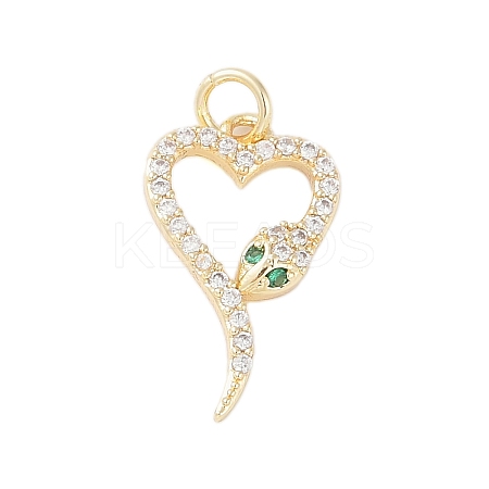 Rack Plating Brass Clear Cubic Zirconia Pendants KK-Z060-02G-02-1