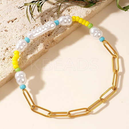 Bohemian Style Ppaerclip Chain Link Bracelets FI6672-1