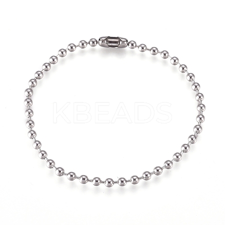 Tarnish Resistant 304 Stainless Steel Ball Chain Bracelets LS-X-STAS-D233-01P-1
