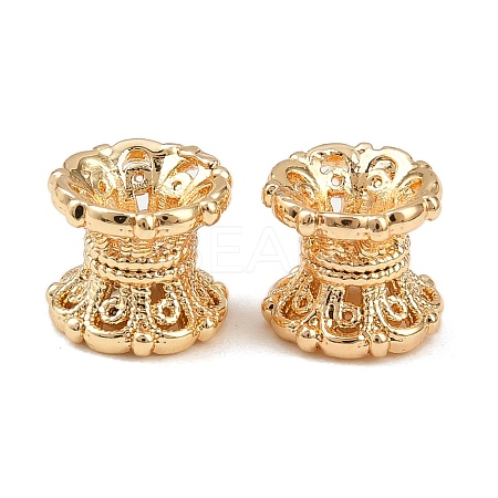 Brass Double Bead Caps KK-K407-42G-1