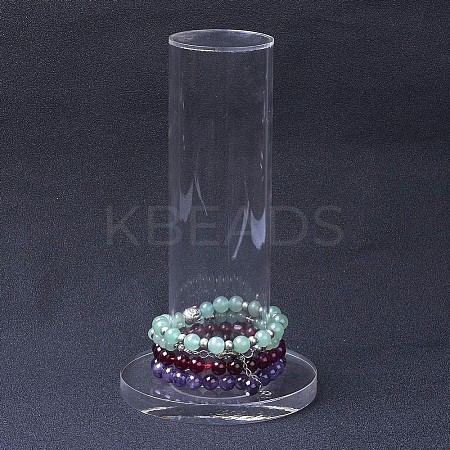 Organic Glass Vertical Tower Jewelry Bracelet Display Stand LS-BDIS-G005-02-1
