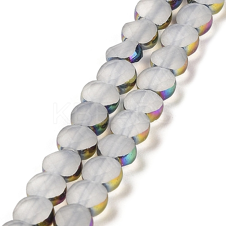 Electroplate Frosted Glass Beads Strands EGLA-Z001-01D-1