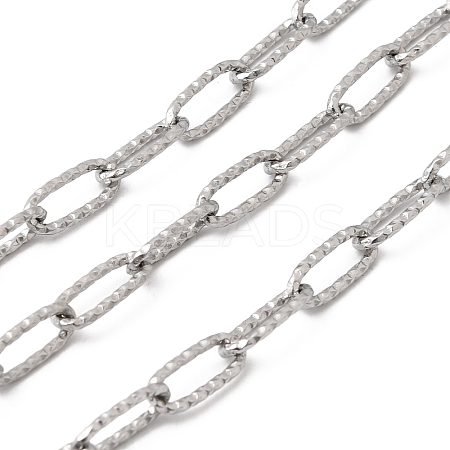 304 Stainless Steel Textured Paperclip Chains CHS-P029-01P-1