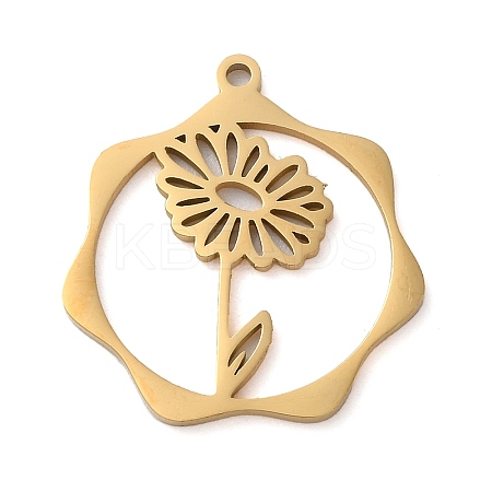 304 Stainless Steel Pendants STAS-P338-01C-G-1