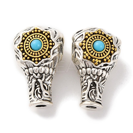 Rack Plating Tibetan Style Alloy 3 Hole Guru Beads PALLOY-F313-04AS-1