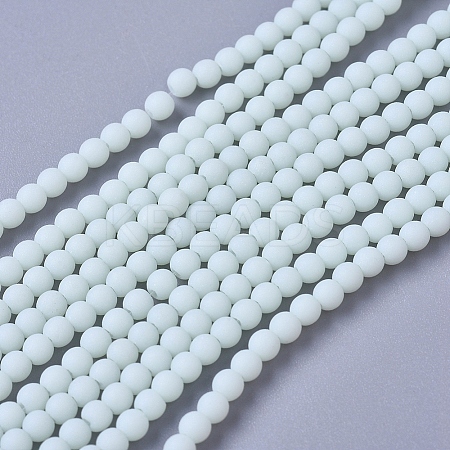 Frosted Opaque Glass Bead Strands FGLA-G002-A10-1
