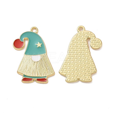 Christmas Theme Rack Plating Alloy Enamel Pendants X-PALLOY-O109-33LG-1