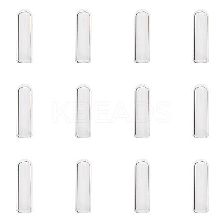 12Pcs Transparent Glass Straw Dustproof Covers AJEW-FG0002-37A-1