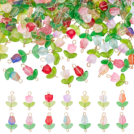 20 Sets 2 Styles Handmade Lampwork Connector Charms FIND-PH0017-40-1