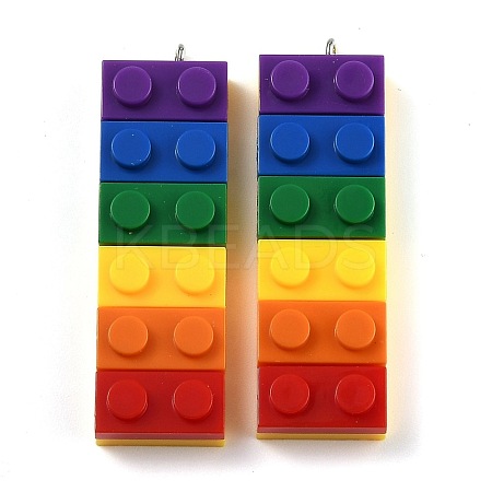 Rainbow Opaque Acrylic Pendants MACR-B0001-03A-1