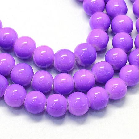 Baking Paint Glass Round Bead Strands DGLA-Q020-6mm-27-1
