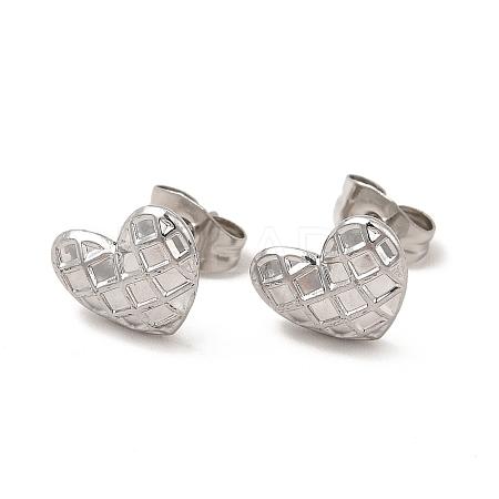 Non-Tarnish 304 Stainless Steel Heart Stud Earrings for Women LS-EJEW-I281-35P-1