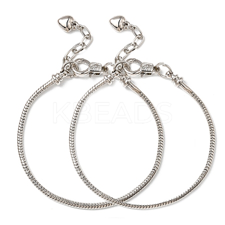 2Pcs Brass European Style Bracelets For Jewelry Making KK-YW0001-55-1