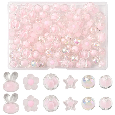 60G 6 Styles Transparent Acrylic Beads Sets TACR-YW0002-50-1