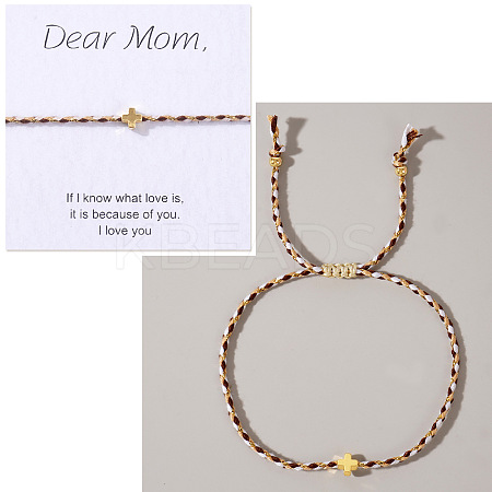 Mother's Day Adjustable Brass Bead Braided Bead Bracelets YE2550-19-1