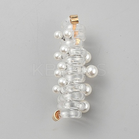 TPU & Zinc Alloy Rose Flower Braided Phone Cord Hair Ties OHAR-WH0014-09A-1