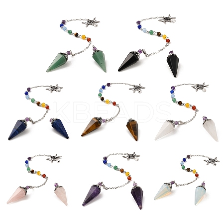 Mixed Gemstone Pointed Dowsing Pendulums G-F754-01-1