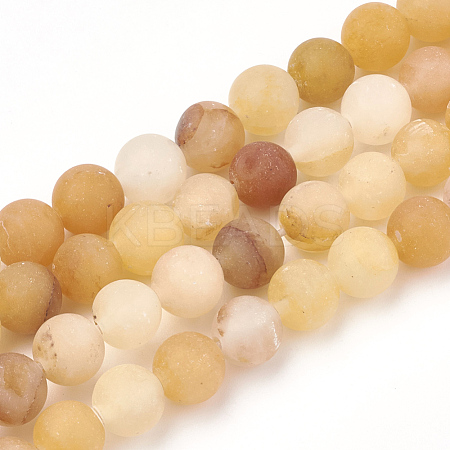 Natural Yellow Jade Beads Strands X-G-T106-245-1
