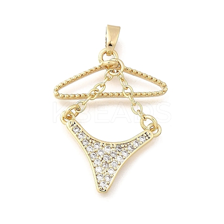Brass Micro Pave Cubic Zirconia Charms KK-P336-03A-G-1