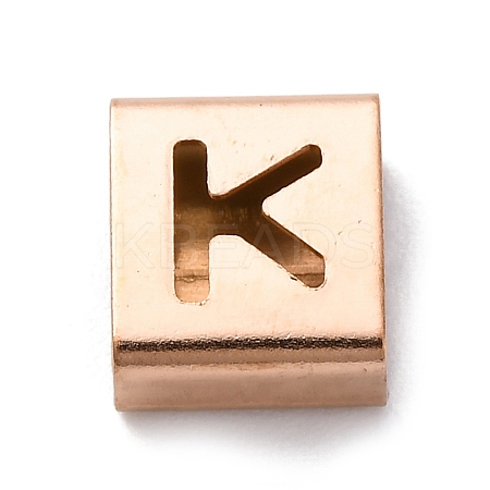 Ion Plating(IP) 304 Stainless Steel Square Slide Charms STAS-L132-17K-RG-1