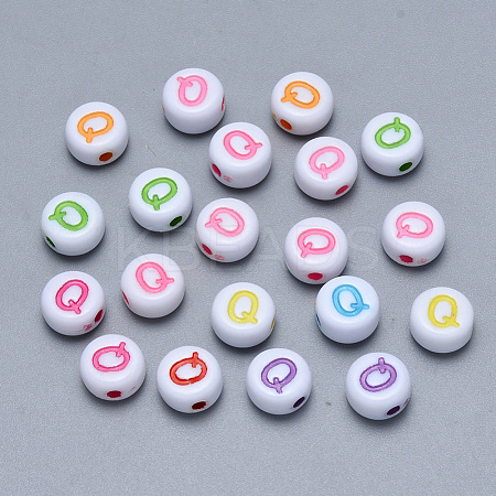 Craft Acrylic Horizontal Hole Letter Beads SACR-S201-11Q-1