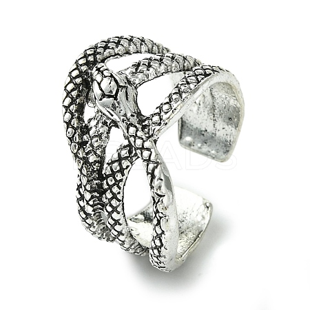 Snake Alloy Open Cuff Rings RJEW-K275-61AS-1