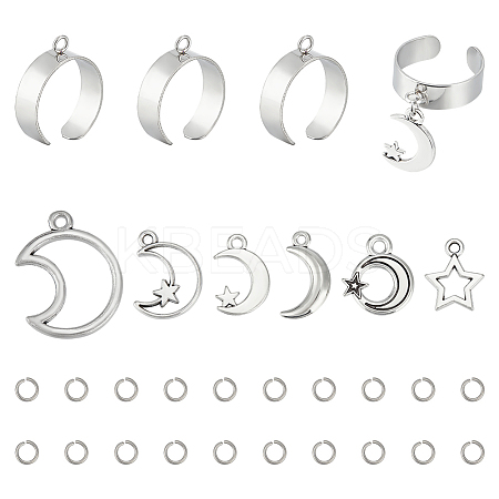 DIY Charms Cuff Ring Making Kit DIY-UN0004-86-1