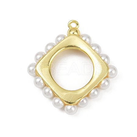 Brass Plastic Pearl Pendants KK-M322-52G-1