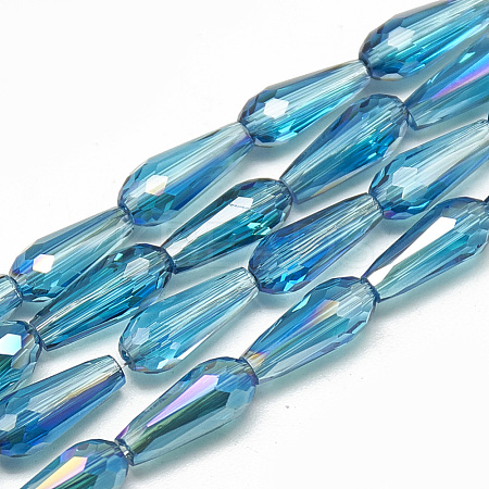 Electroplate Glass Beads Strands X-EGLA-Q099-C12-1