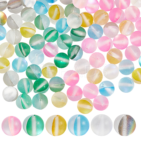 150Pcs 6 Colors Synthetic Moonstone Beads G-PA0001-02-1