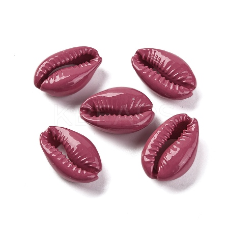 Baking Paint Cowrie Shell Beads SSHEL-M023-01J-1