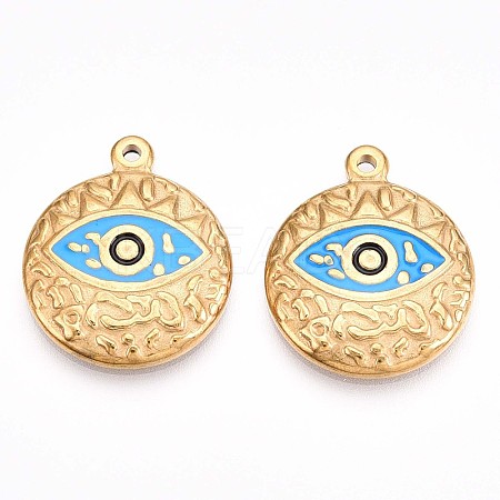 304 Stainless Steel Enamel Pendants STAS-T064-58-1
