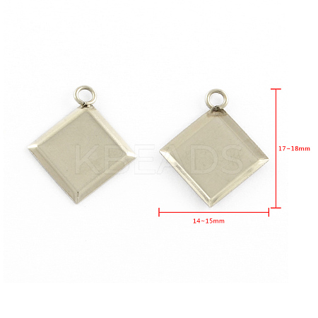 Tarnish Resistant Stainless Steel Pendant Cabochon Settings LS-STAS-Q168-12-1