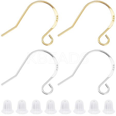 10 Pairs 2 Colors 925 Sterling Silver Earring Hooks STER-BBC0006-50-1