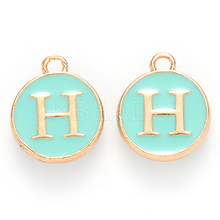 Golden Plated Alloy Enamel Charms ENAM-S118-05H-1