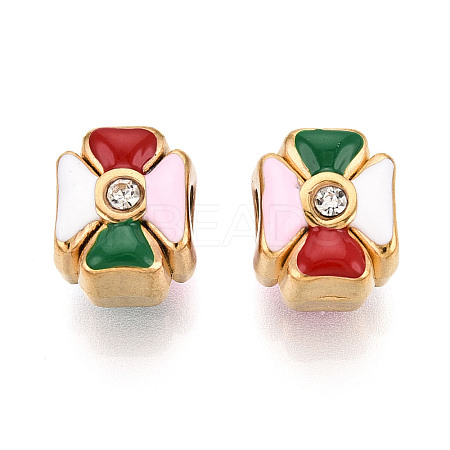 Ion Plating(IP) 304 Stainless Steel European Enamel Beads STAS-N114-22G-1