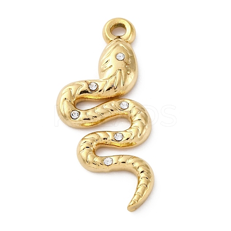 PVD Vacuum Plating 304 Stainless Steel Rhinestone Pendants STAS-S163-22G-1