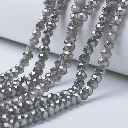 Electroplate Glass Beads Strands EGLA-A034-J10mm-Y01-1