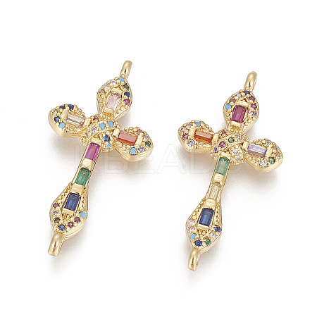 Brass Micro Pave Cubic Zirconia Links X-ZIRC-O034-16G-1
