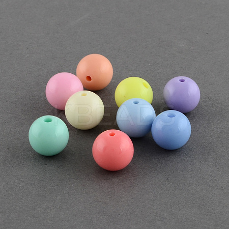 Solid Chunky Bubblegum Acrylic Ball Beads SACR-R835-6mm-M-1