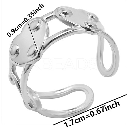 Minimalist Heart 304 Stainless Steel Cuff Rings HW4093-1-1