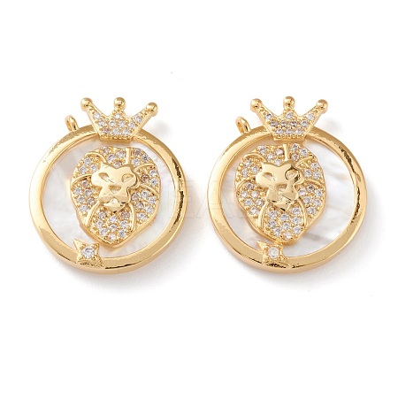 Real 18K Gold Plated Brass Micro Pave Clear Cubic Zirconia Pendants ZIRC-Z007-22H-1