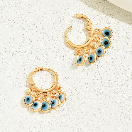 Fashionable Evil Eye Brass Chandelier Earrings NL2443-1-1