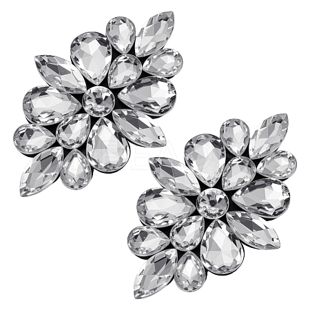 2Pcs Flower Glass Rhinestone Costume Accessories FIND-FG0004-81B-1