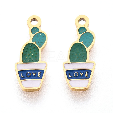 304 Stainless Steel Enamel Charms STAS-T065-62G-02-1
