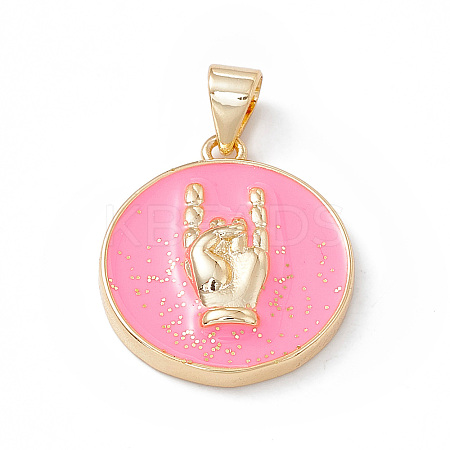 Rack Plating Brass Enamel Pendants KK-B065-03G-04-1