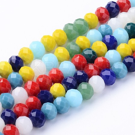 Electroplate Pearl Luster Plated Imitation Jade Glass Faceted Rondelle Beads Strands EGLA-F020-02-10mm-1