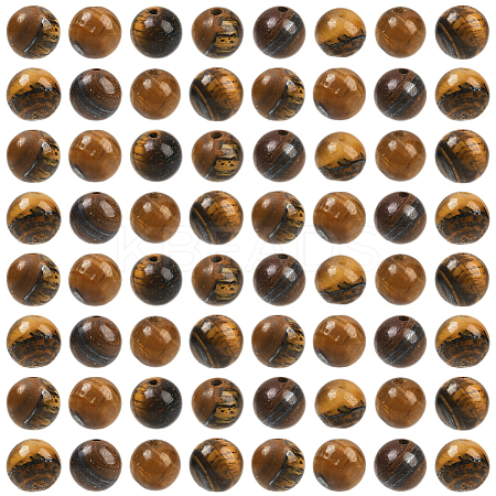 100Pcs Round Natural Tiger Eye Beads G-SP0001-21B-1