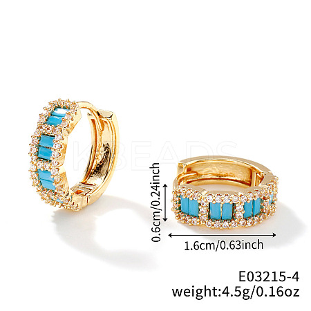 Circle Brass Micro Pave Cubic Zirconia Hoop Earrings for Women PS5646-4-1