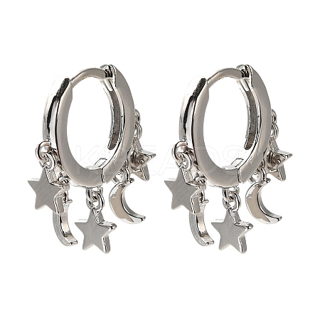 Rack Plating Brass Hoop Earrings EJEW-B062-47P-1